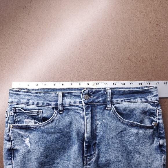 Judy Blue Jeans Women 14W Acid Wash Skinny Fit Ankle Distressed Retro Grunge - Picture 4 of 11